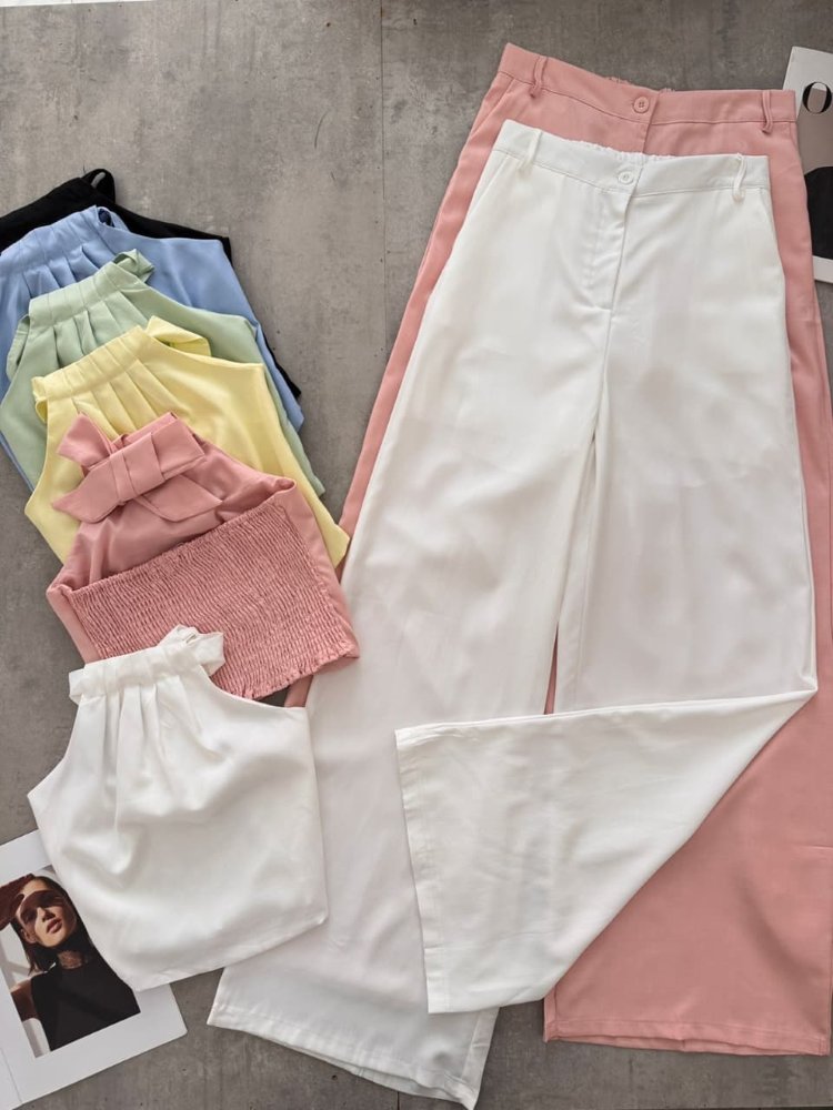 Kit Shorts + Calça Wide Leg