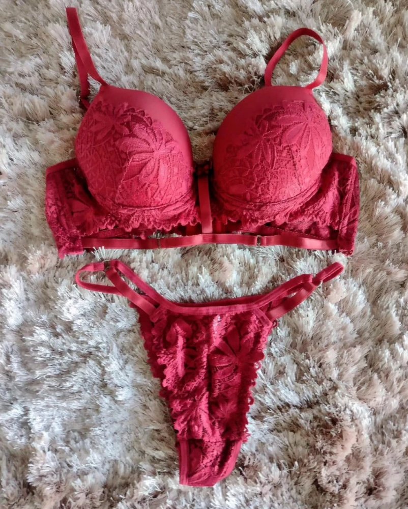 Conjunto Lingerie Rosê de Renda