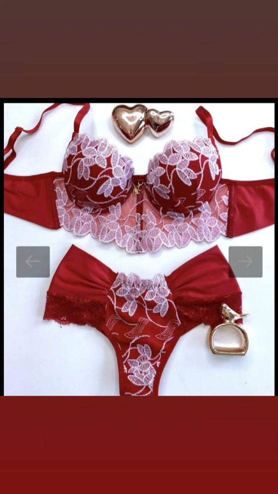 Conjunto Lingerie Bordô com Renda
